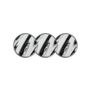 Modern Black and White Golf Ball Marker