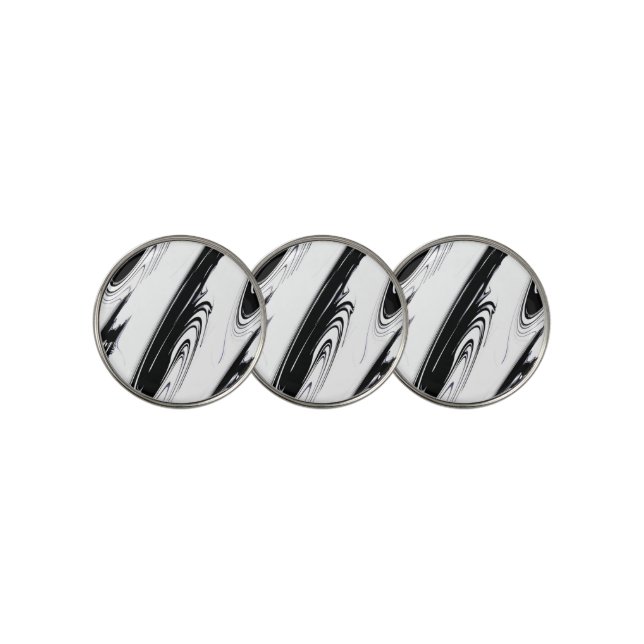Modern Black and White Golf Ball Marker (3 Up)