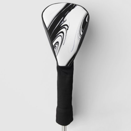 Modern Black and White Golf Head Cover