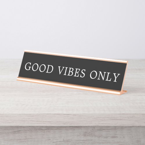 Modern Black and White Good Vibes Only Sign