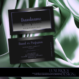 Modern Black and White Gradient Blue Frame Elegant Business Card