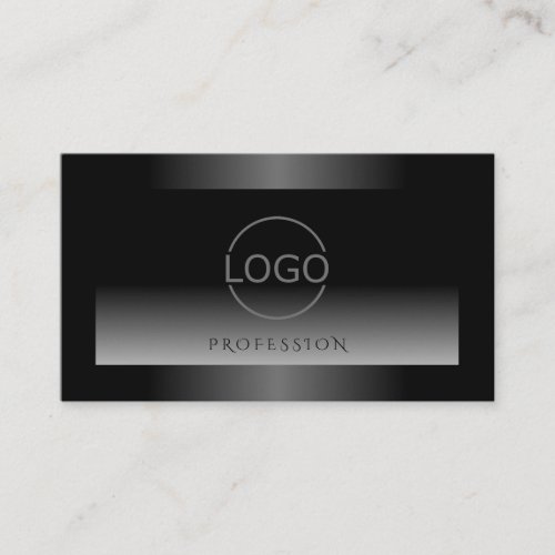 Modern Black and White Gradient Logo Dark Shimmery Business Card