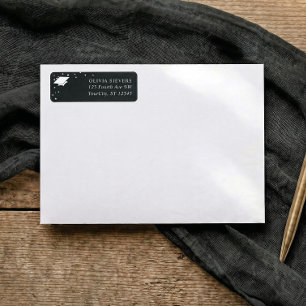 Modern Black and White Graduation Return Address Label