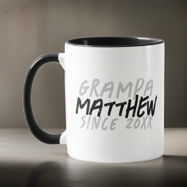 Modern Black and White Grunge For The Cool Grampa Mug (Creator Uploaded)