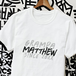 Modern Black and White Grunge For The Cool Grampa T-Shirt