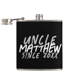 Modern Black and White Grunge For The Cool Uncle Flask