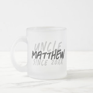 Modern Black and White Grunge For The Cool Uncle Frosted Glass Coffee Mug
