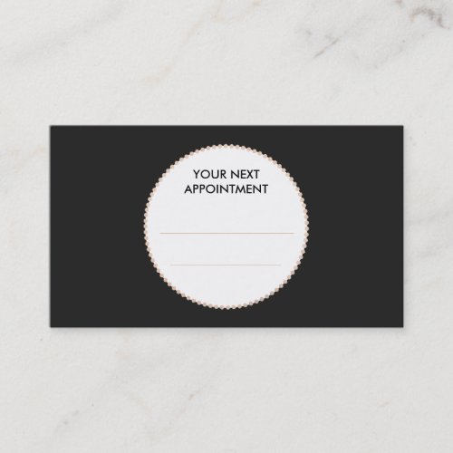Modern Black and White Hair Salon Appointment Card