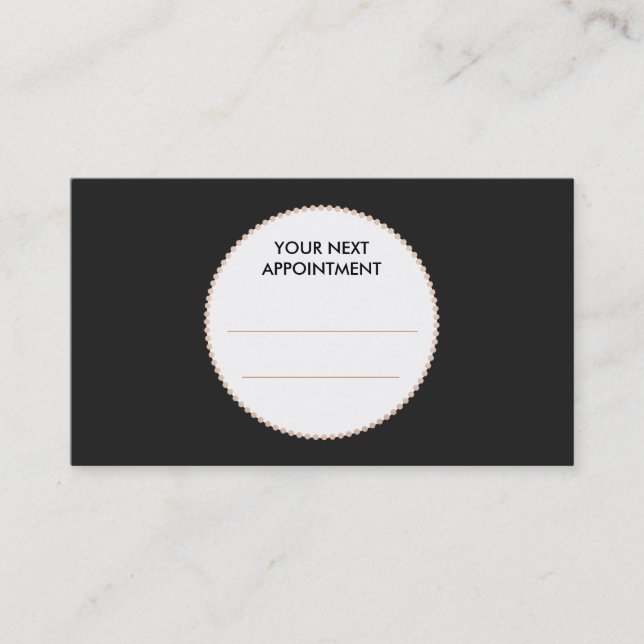 Modern Black and White Hair Salon Appointment Card (Front)