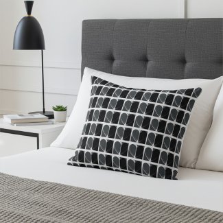 Modern Black and White Half Hearts Pattern