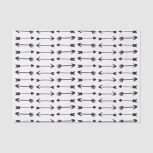 Modern Black and White Hand Drawn Arrows Tissue Paper