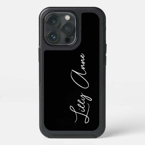 Modern Black And White Hand Writing Script Name iPhone 13 Pro Case