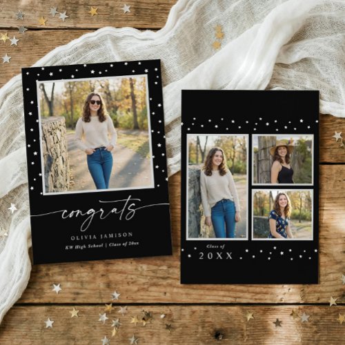 Modern Black and White Handwriting Graduation