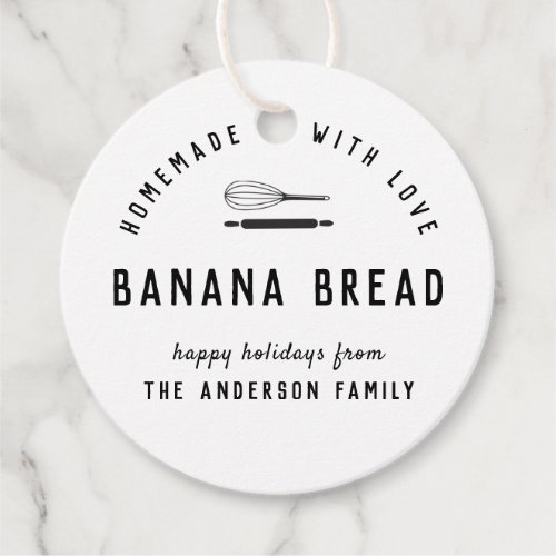 Modern Black and White Holiday Baking Gift Classic Favor Tags