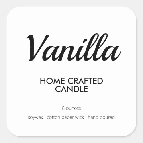 Modern Black and White Homemade Candle Label