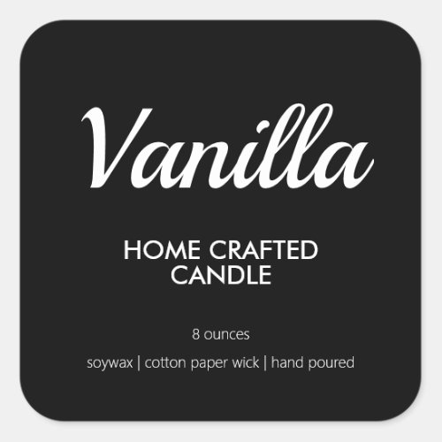 Modern Black and White Homemade Candle Label