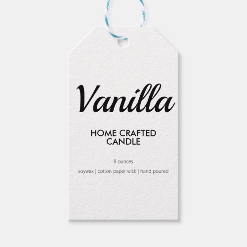 Modern Black and White Homemade Candle Label Tag