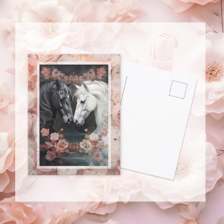 Modern Black and White Horses