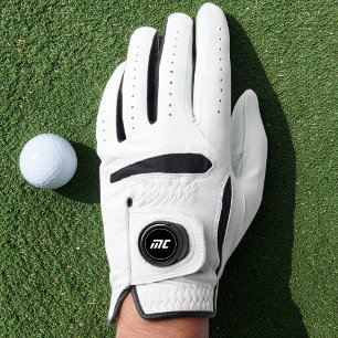 Modern Black and White Initial Sports Monogram  Golf Glove