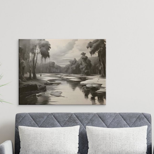 Modern Black and White Landscape Painting Poster (Creator Uploaded)