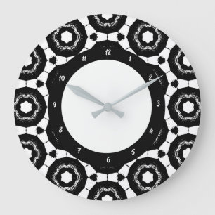 Modern Black and White Large Clock