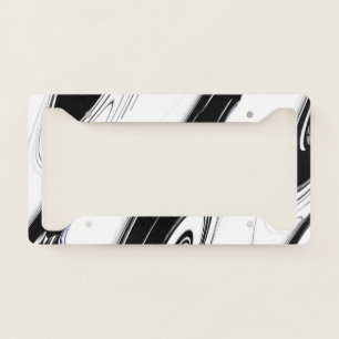 Modern Black and White License Plate Frame