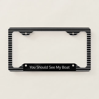 Modern Black And White License Plate Frame