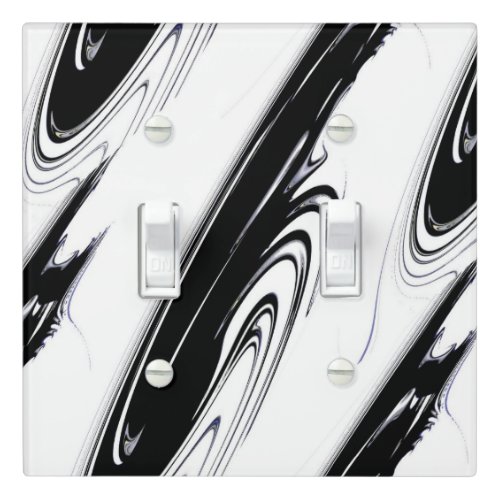 Modern Black and White Light Switch Cover