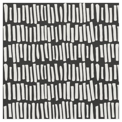 Modern Black and White Line Pattern Fabric