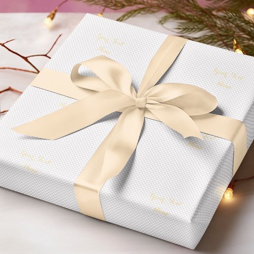 Modern Black and White Lines Custom Faux Gold Text Wrapping Paper