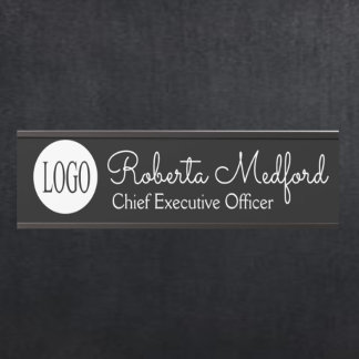 Modern Black and White Logo Door Sign Name Plate