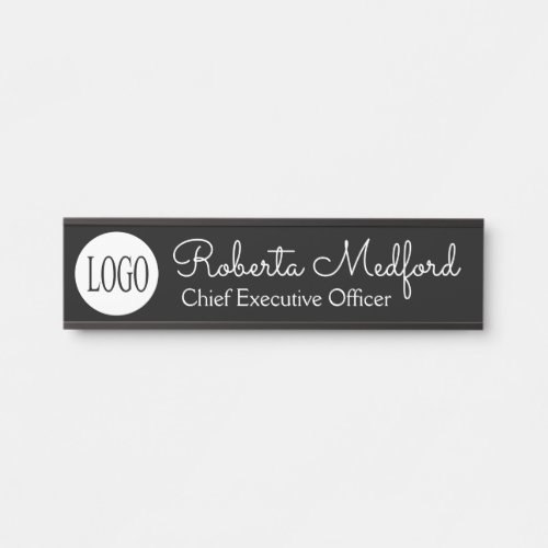 Modern Black and White Logo Door Sign Name Plate
