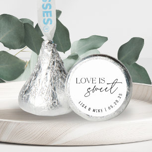 Modern Black and White Love is Sweet Wedding Favor