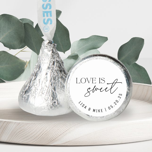 Modern Black and White Love is Sweet Wedding Favor (Creator Uploaded)