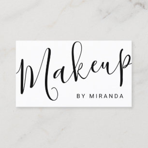 Modern Black and White Makeup Artist Appointment Card