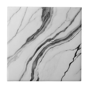 Modern Black and White Marble Ceramic Tile