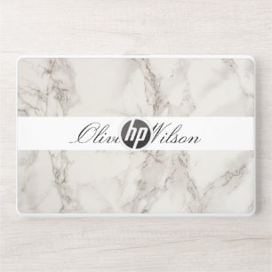 Modern black and white Marble design personalized HP Laptop Skin