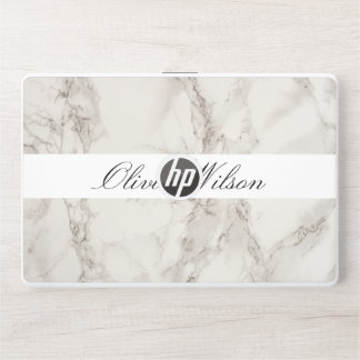 Modern black and white Marble design personalized HP Laptop Skin