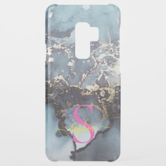 modern black and white marble monogram uncommon samsung galaxy s9 plus case