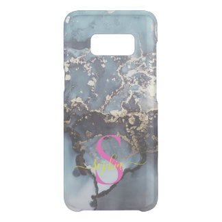 modern black and white marble monogram uncommon samsung galaxy s8 case