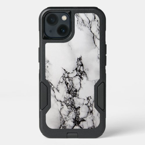 Modern Black And White Marble iPhone 13 Case