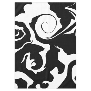 Modern Black and White marble swirl Tablecloth