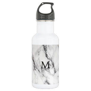 Modern Black And White Marbled Stainless Steel Water Bottle
