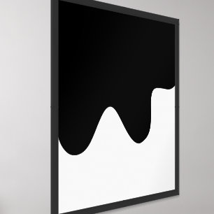 Modern Black and White Minimal Abstract art Framed Art