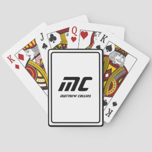 Modern Black and White Minimal Simple Personalized Poker Cards