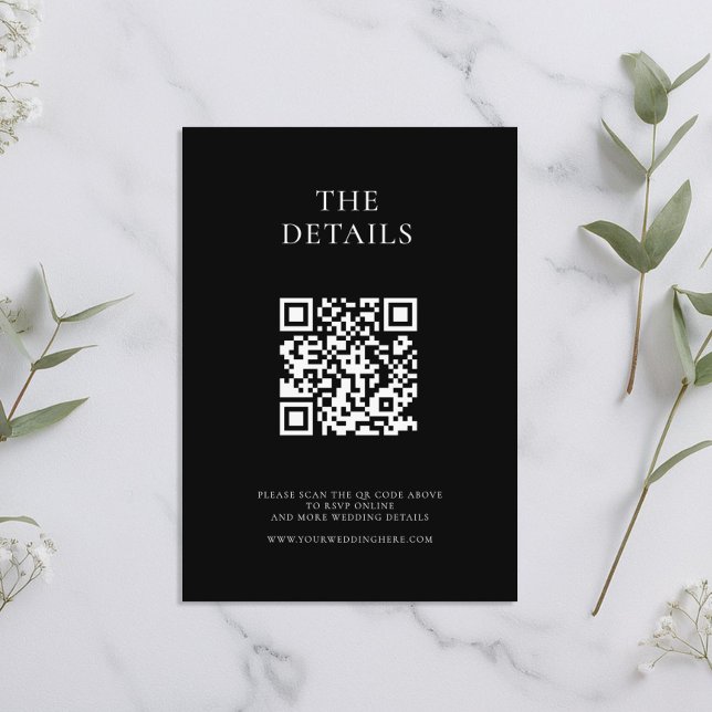 Modern Black and White Minimal Wedding Enclosure Card (Creator Uploaded)