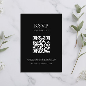 Modern Black and White Minimal Wedding RSVP Card