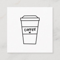 Simple Modern Black and White Hot Coffee Cup Classic Round Sticker