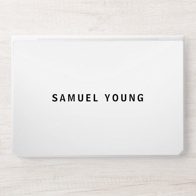 Modern Black and White Minimalist HP Laptop Skin (Front)
