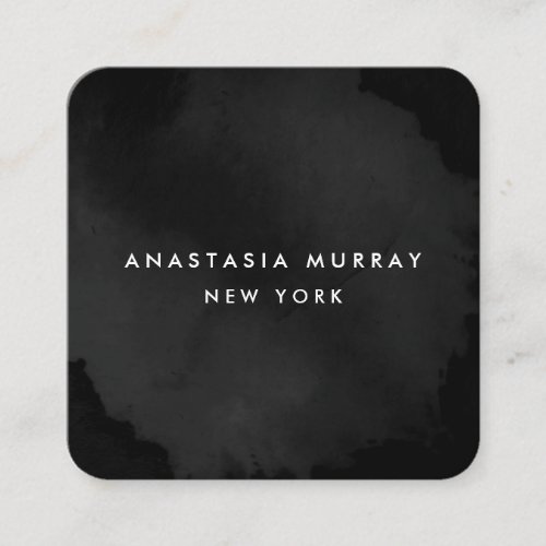 Modern Black and White Minimalist Luxury Boutique Square Business Card